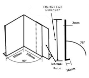 F1/660/IA90/PPC - 660mm - 90° Internal Fascia Angle, comes with 16mm Bottom Return@75° & Internal Union - PPC Finish