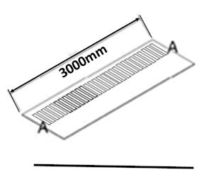SV1/150/3M/PPC - 150mm Flat Soffit - 3 Metre Length, come with Vented Section and Internal Union  - PPC Finish
