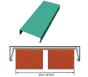 WW140/3M/PPC - 140mm Wall Width Coping, 3 Metre Length comes with EPDM Tape, Union Clip & Fixing Straps(2) - PPC Finish