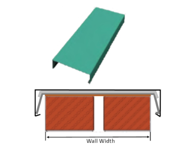 WW150/3M/PPC - 150mm Wall Width Coping, 3 Metre Length comes with EPDM Tape, Union Clip & Fixing Straps(2) - PPC Finish