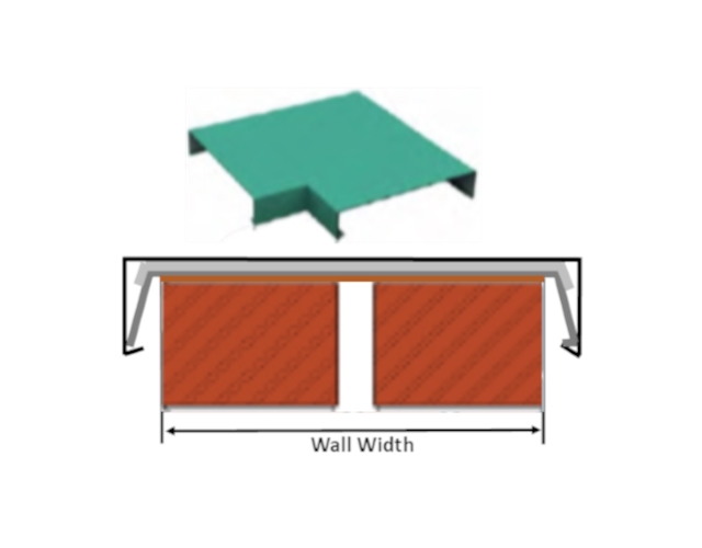 WW360/A90/PPC - 360mm Wall Width Coping, 90° Angle, comes with EPDM Tape, Union Clip & Fixing Strap - PPC Finish