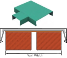 WW440/T/PPC - 440mm Wall Width Coping, 'T' Junction Angle, comes with EPDM Tape, Union Clip & Fixing Strap - PPC Finish