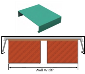 WW400/SE/PPC - 400mm Wall Width Coping, Closed Stop End, comes with EPDM Tape, Union & Fixing Strap - PPC Finish