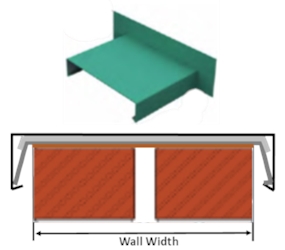 WW400/SEU/PPC - 400mm Wall Width Coping, Upstand Stop End, comes with EPDM Tape, Union Clip - PPC Finish