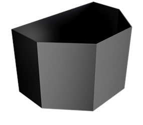 APOLLO/33/PPC  Aluminium Fabricated Hopper c/w 76 x 76mm Outlet Size 305mm(W) x 190mm(D) x 190mm(H)- PPC Finish