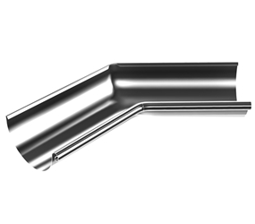 STH125/IA135/GF - 125mm Steel Half Round 135° Internal Gutter Angle- Galvanised Steel 