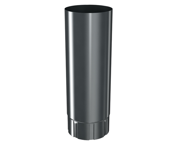 STR87/3M/AG - 87mm Steel  Round  3 Metre Downpipe - Anthracite Grey RAL 7016 