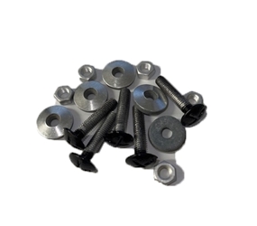 NBW100/PPC - M6 x 20mm Powder Coated, Aluminium Nut, Bolt & EPDM Washer/Seal - Pack of 100 No. (for Extruded & Box Gutters)