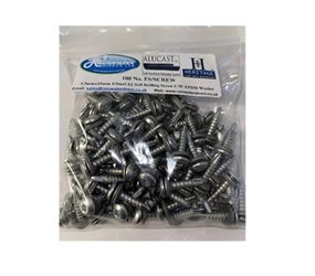 FS/SCREW/100 - 5.5mm x 25mm A2 Stainless Steel Low Profile Self Drilling Screw c/w EPDM Washer - 100 No.
