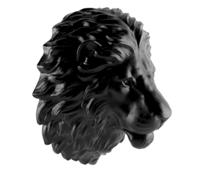 LIONS/HEAD/LRG/PPC - Motif for Flat Faced Hoppers - Supplied Loose or attched to Hopper - PPC Finish
